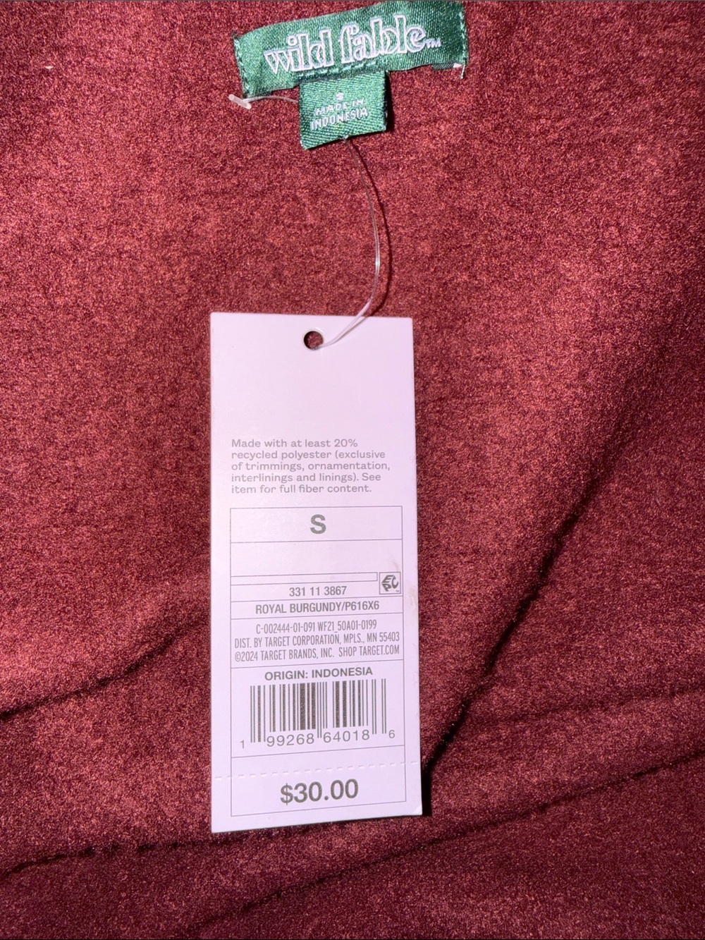 🆕 Wild Fable Burgundy Boat Neck Pullover Sweatshirt - S - Picture 4 of 5